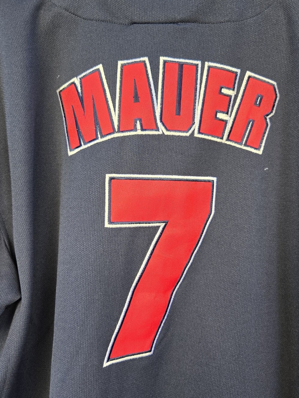 Vintage True Fan Minnesota Twins Joe Mauer Jersey Mens Navy Blue - Picture 8 of 9